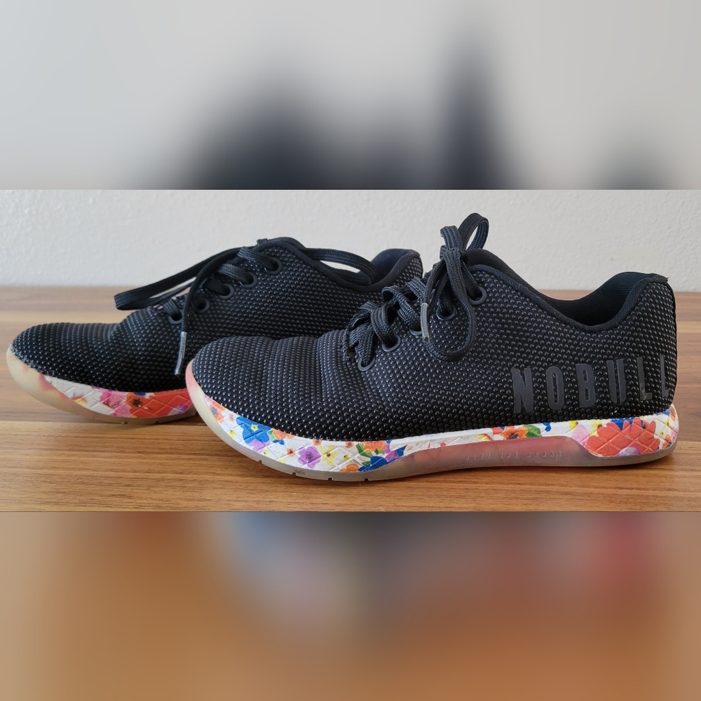 Kids Floral Black Sneakers